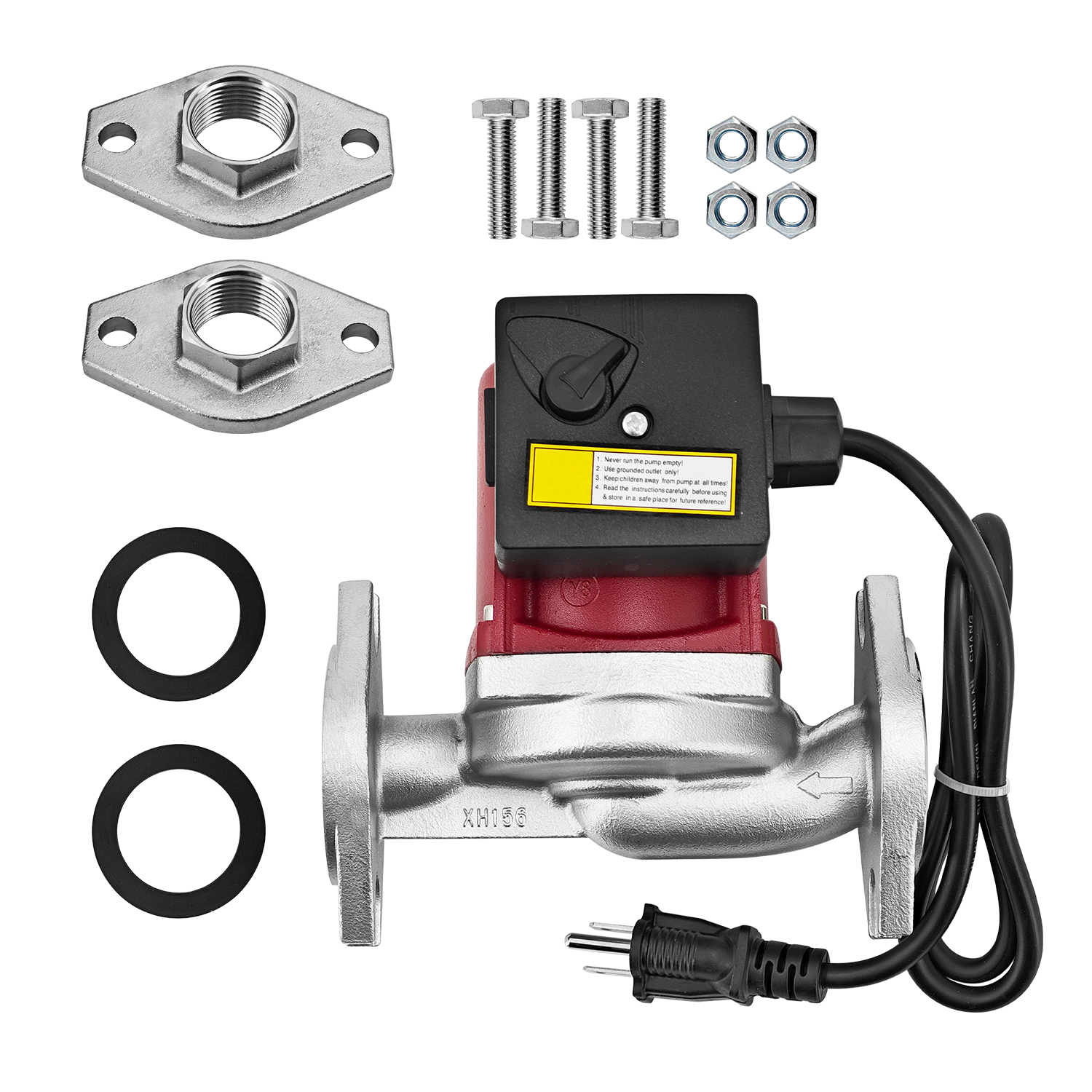 115V 1/6HP Circulator Pump Boiler Pump Used for Radiant Heating, Hydronic Heating, Fan Coil Heating, Solar System, Hot Water System Types