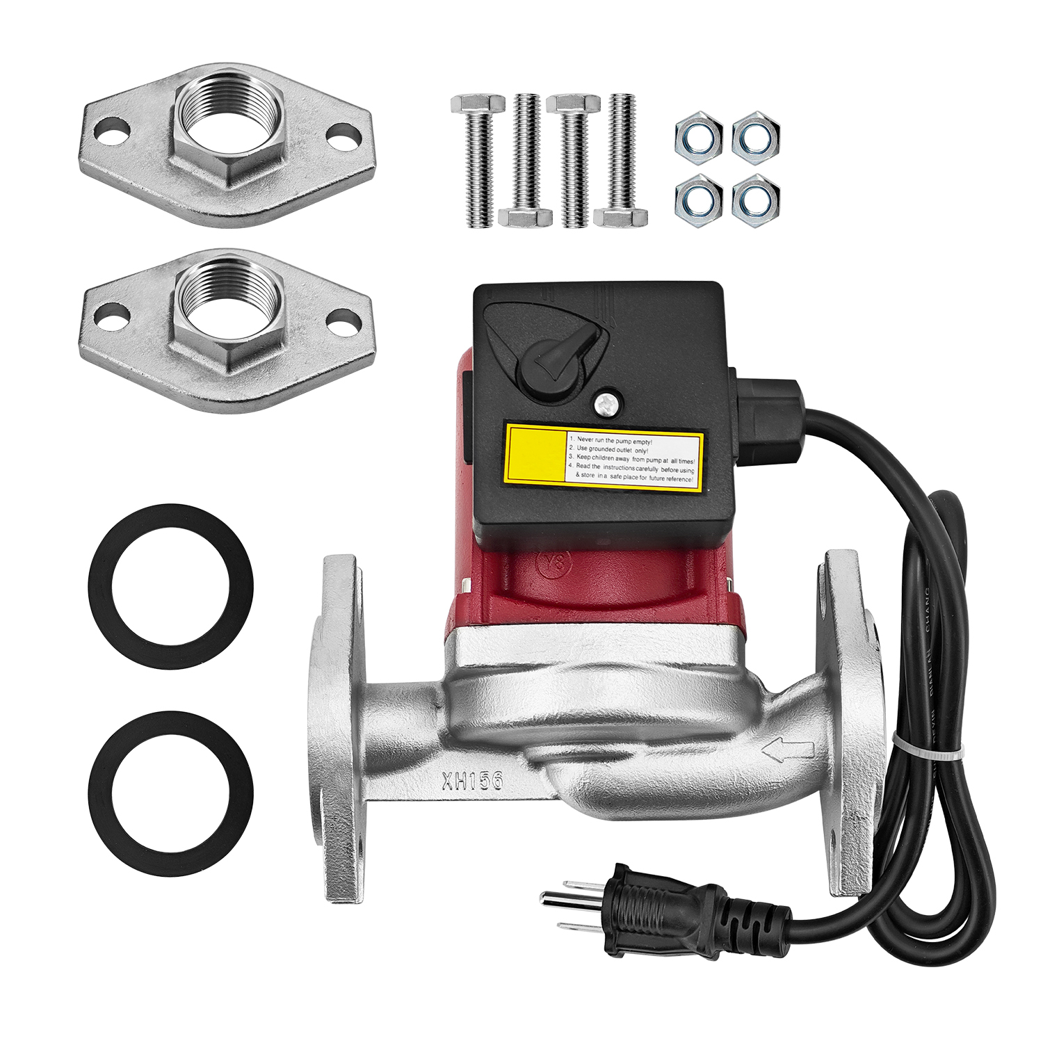 115V 1/6HP Circulator Pump Boiler Pump Used for Radiant Heating, Hydronic Heating, Fan Coil Heating, Solar System, Hot Water System Types