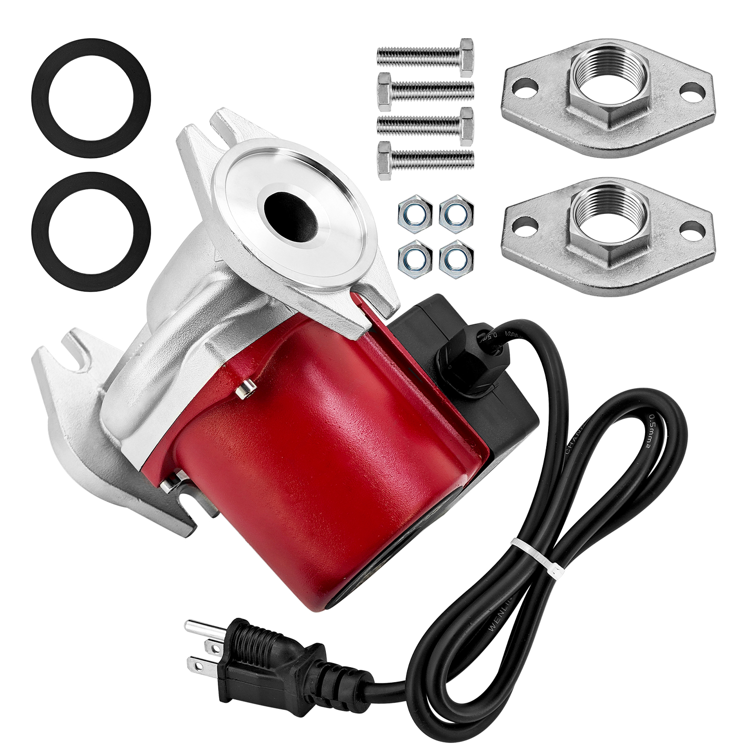 115V 1/6HP Circulator Pump Boiler Pump Used for Radiant Heating, Hydronic Heating, Fan Coil Heating, Solar System, Hot Water System Types