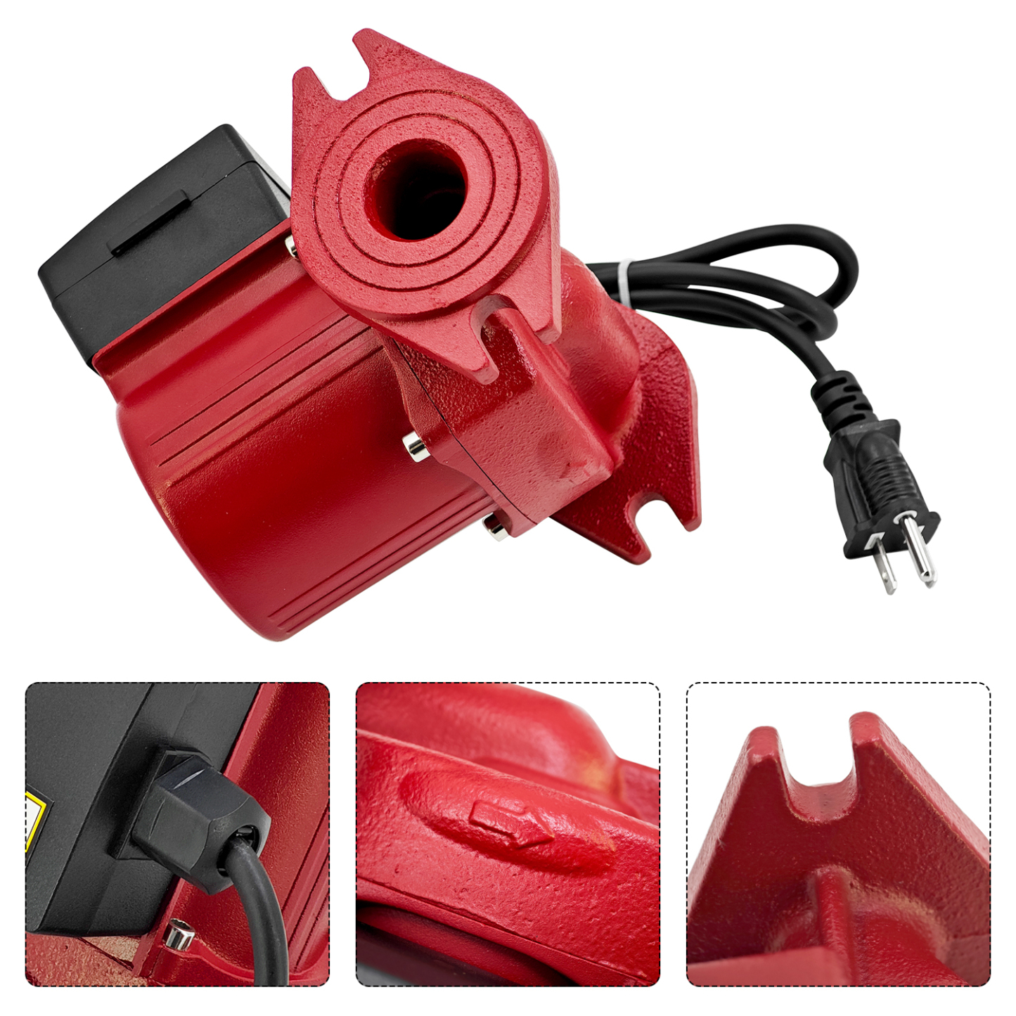 1/3 HP Water Circulator Pump Fits for Grundfos 230V 3-Speed, Hot Water Recirculating Pump for Hydronic Radiant Floor Domestic UPS43100F