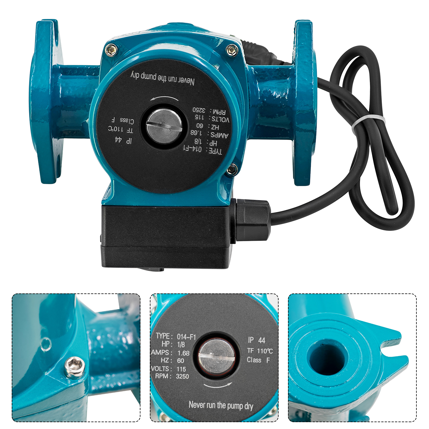 Cast Iron Circulator Pump 1/8HP 115 V Single Phase Circulating Pump 0014F1