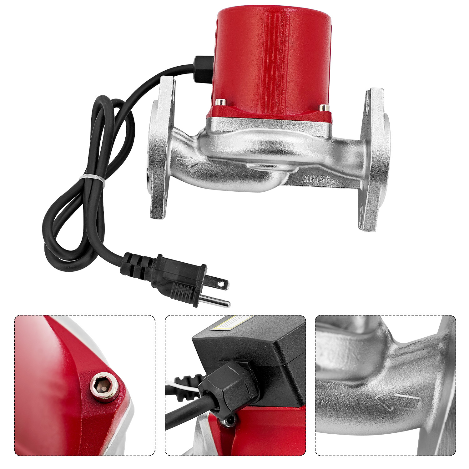 1/2 HP Water Circulator Pump for Grundfos 115V 3-Speed, Hot Water Recirculating Pump for Hydronic Radiant Floor Domestic UPS43100SF