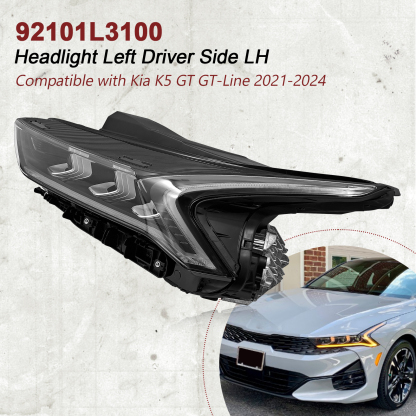 LED Headlight Left Driver Side for Kia K5 GT GT-Line 2021-2024 (NOT compatible with LX/LXS/EX)