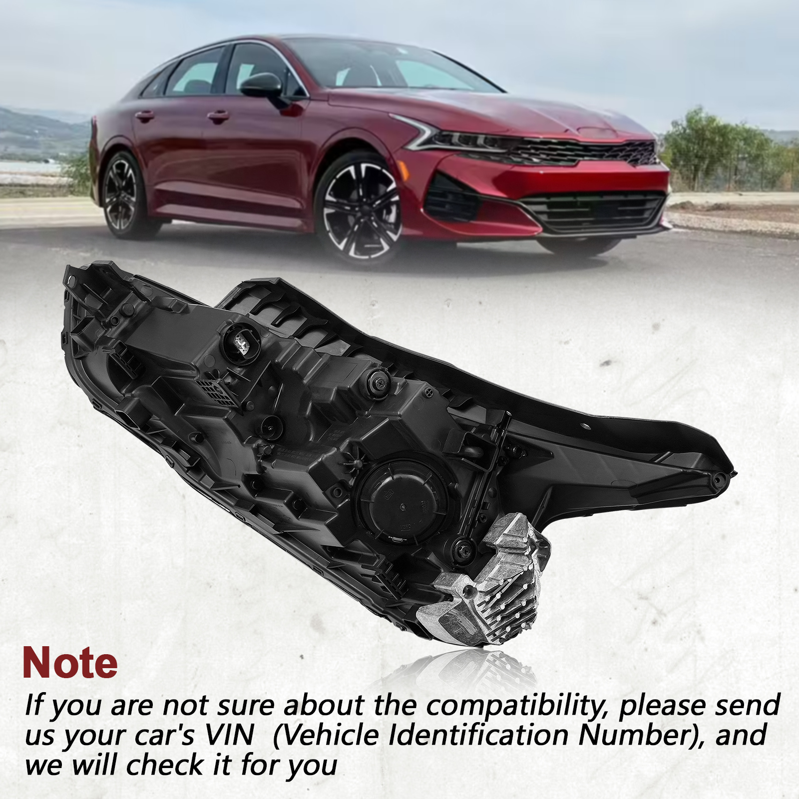 LED Headlight Right Passenger Side for Kia K5 GT GT-Line 2021-2024 (NOT compatible with LX/LXS/EX)