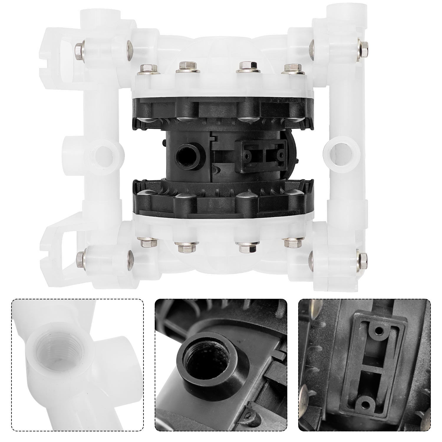 D52911 PTFE Diaphragm Pump Fits for Husky 515 PP 1/2 in NPT Standard Pump PP Center Section Seats PTFE Balls