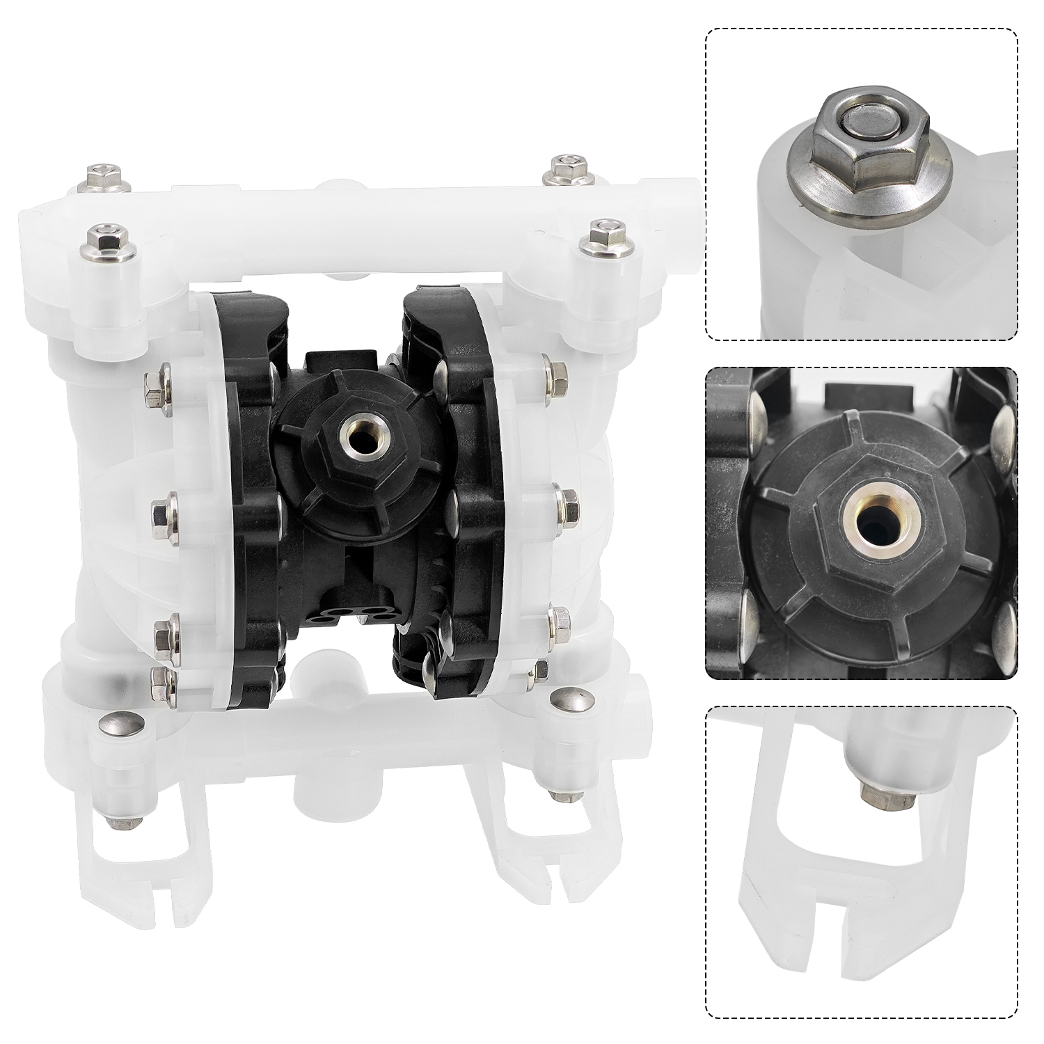 D52911 PTFE Diaphragm Pump Fits for Husky 515 PP 1/2 in NPT Standard Pump PP Center Section Seats PTFE Balls