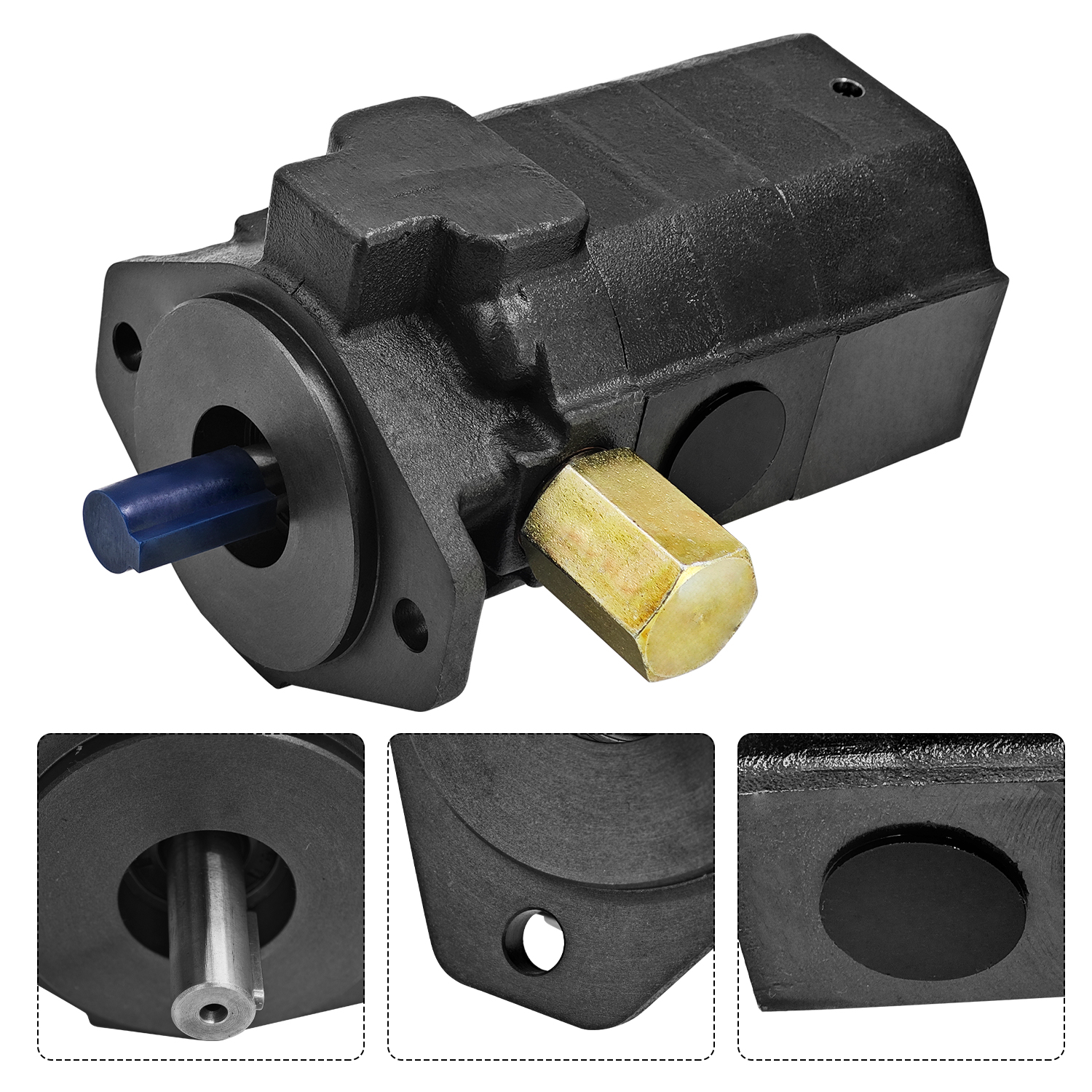 28 GPM 2-Stage Hydraulic Log Splitter Pump 4000 RPM & PSI Max Hydraulic Pump 5/8" Shaft SAE Mount Cast Iron Body Wood Splitter Pump