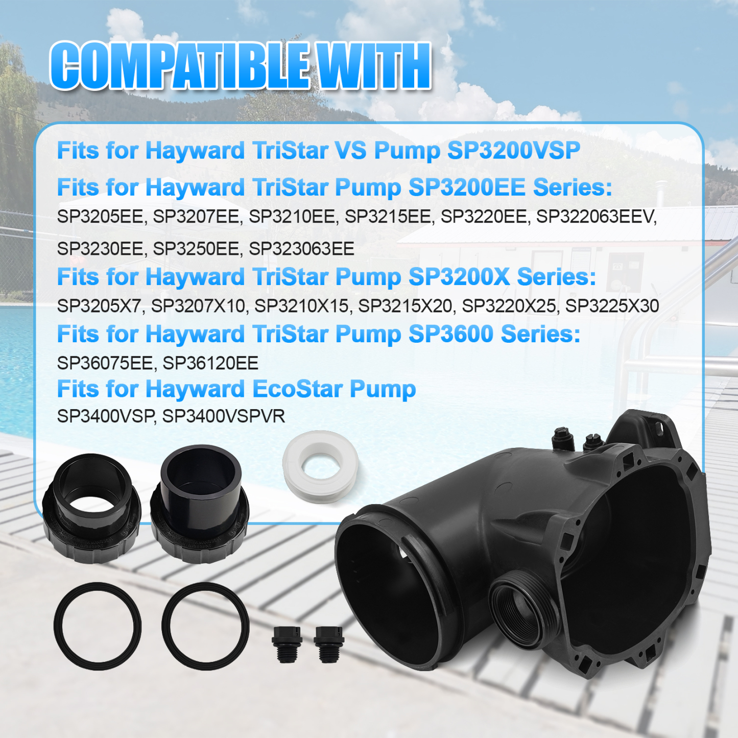 SPX3200A Housing Pump Body fits for Hayward TriStar Pumps for EcoStar Pumps fits for Hayward TriStar VS Pump SP3200VSP