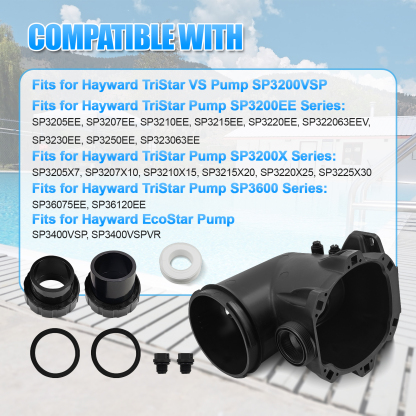 SPX3200A Housing Pump Body fits for Hayward TriStar Pumps for EcoStar Pumps fits for Hayward TriStar VS Pump SP3200VSP