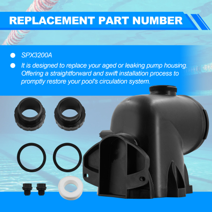 SPX3200A Housing Pump Body fits for Hayward TriStar Pumps for EcoStar Pumps fits for Hayward TriStar VS Pump SP3200VSP