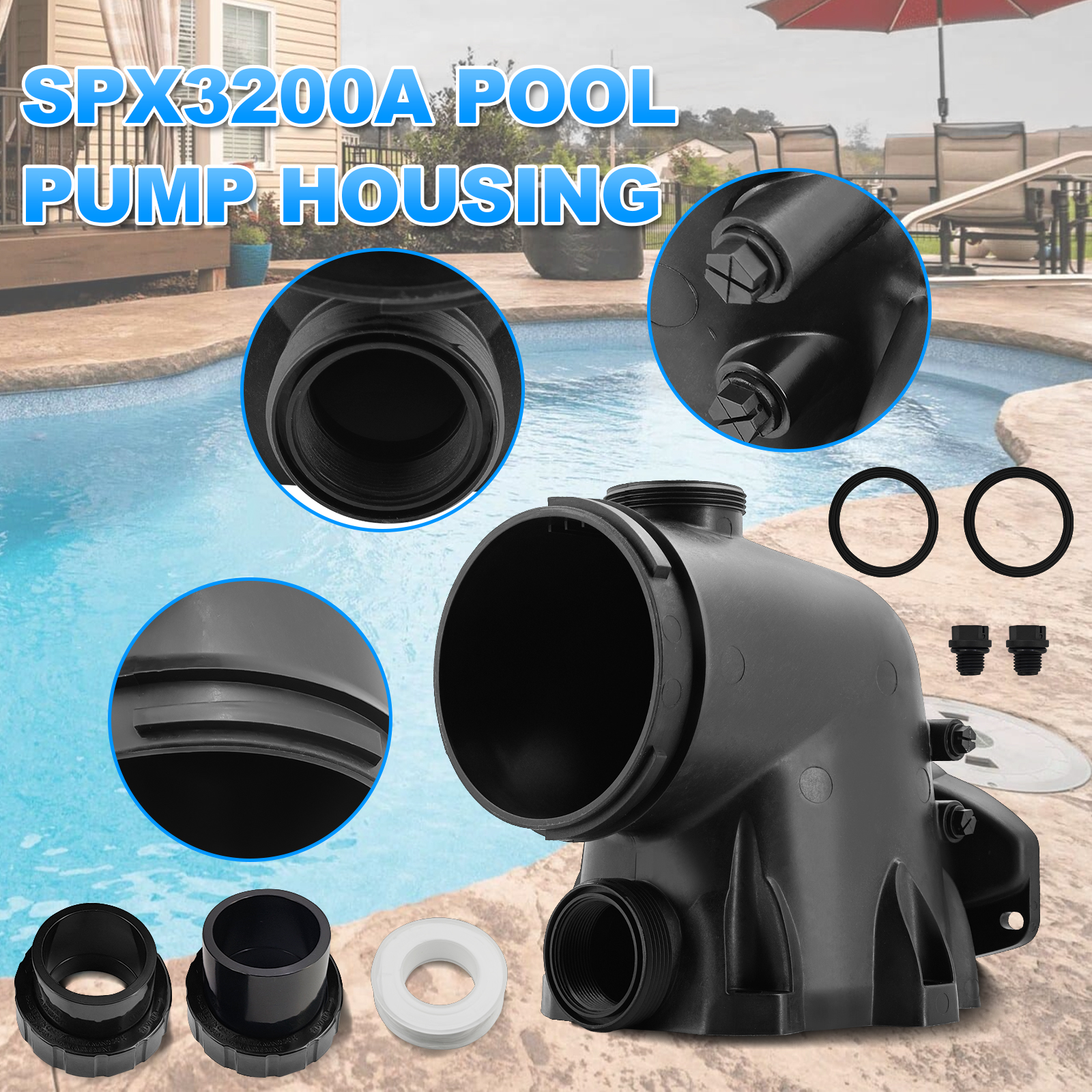 SPX3200A Housing Pump Body fits for Hayward TriStar Pumps for EcoStar Pumps fits for Hayward TriStar VS Pump SP3200VSP