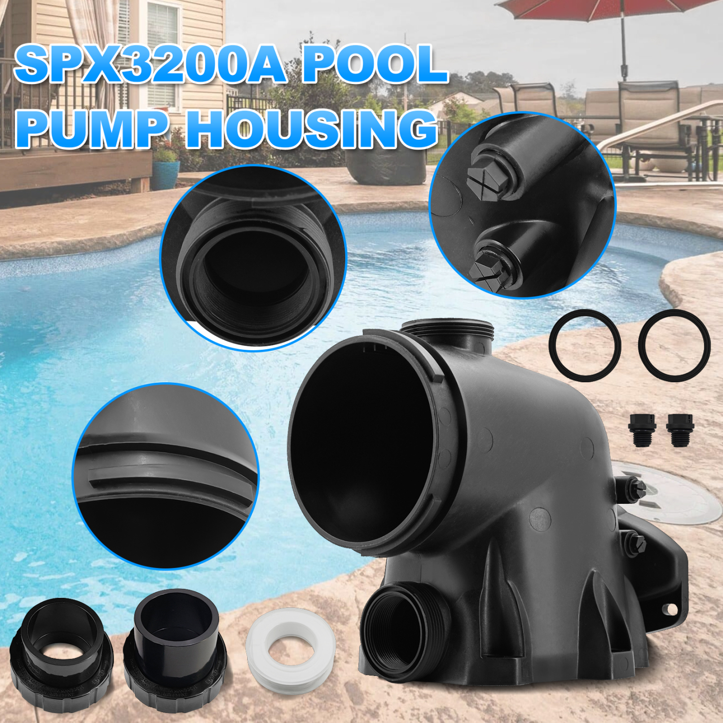 SPX3200A Housing Pump Body fits for Hayward TriStar Pumps for EcoStar Pumps fits for Hayward TriStar VS Pump SP3200VSP