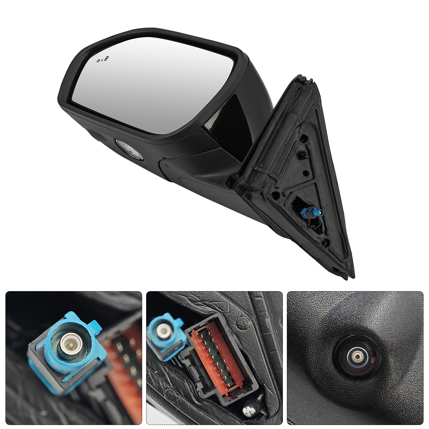 Left Driver Side Mirror Fits for Ford Explorer 2020-2023 with Camera Support Power Folding BSM Memory Power Adjustment Heated with Turn Signal Light Puddle Light 13Pins 