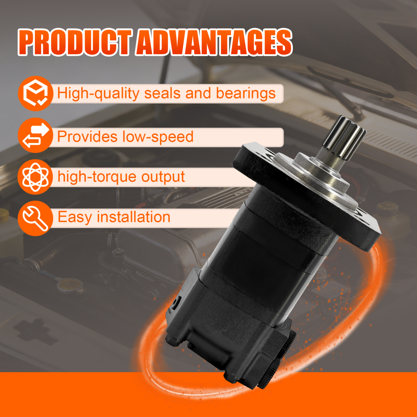 Hydraulic Drive Motor Fits for Danfoss Char-Lynn 4KC Series for Bobcat 463 #1670005001