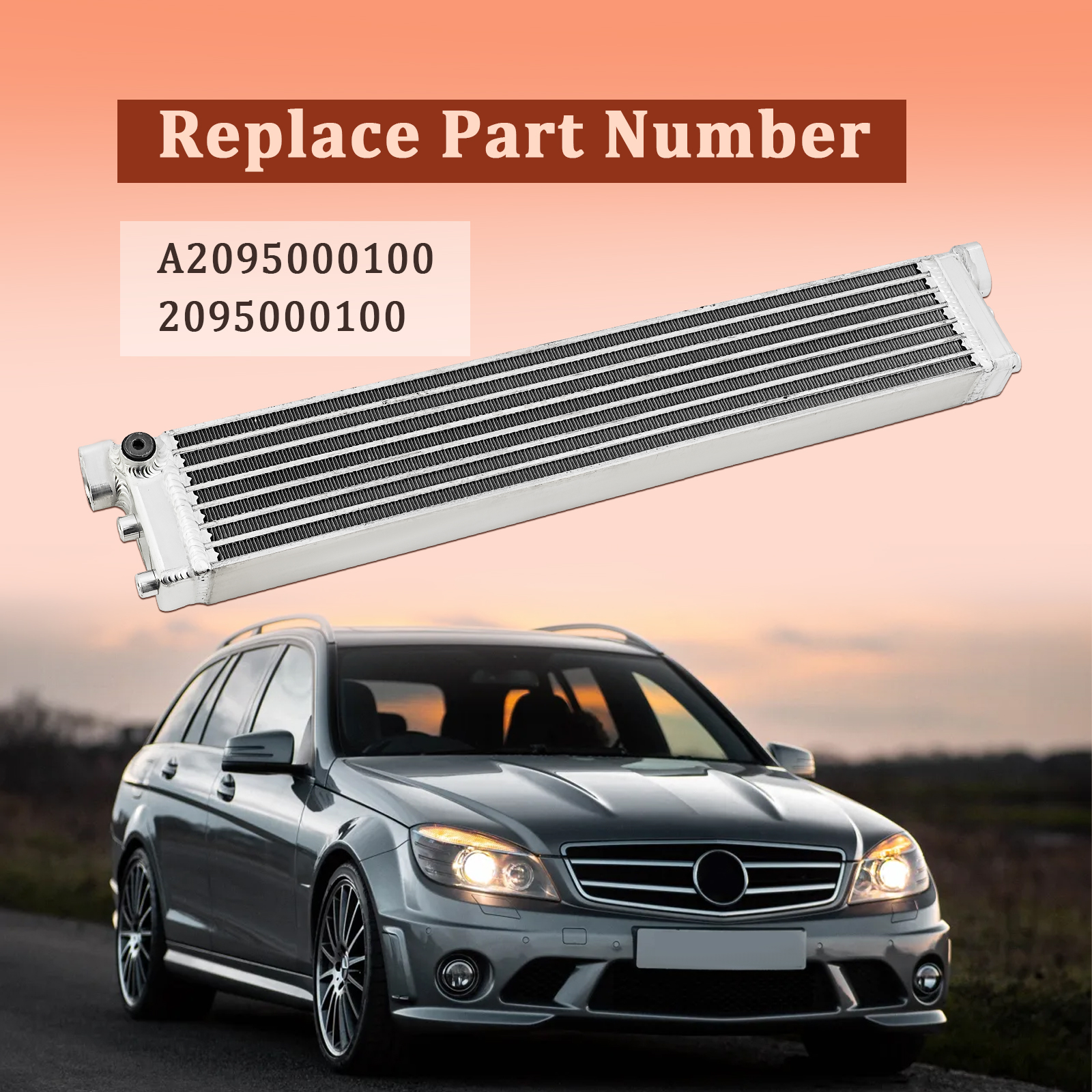 Engine Oil Cooler Radiator Fits for Mercedes Benz W204 W211 W216 C63 E63 AMG