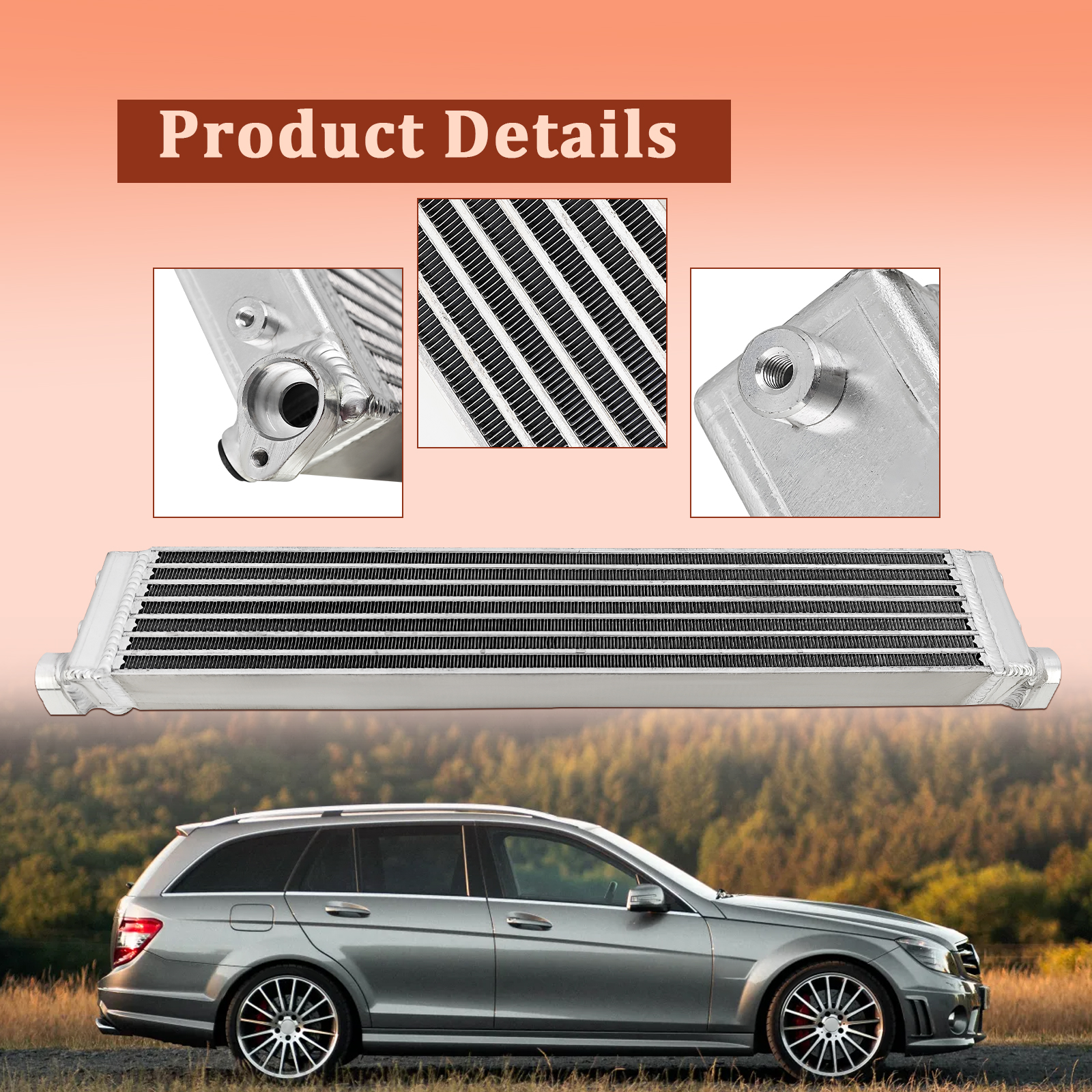 Engine Oil Cooler Radiator Fits for Mercedes Benz W204 W211 W216 C63 E63 AMG