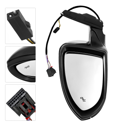  Black Left Driver Side Power Mirror Fits for Volkswagen Jetta 2019-2023 w/Blind Spot Detection, Power Heated #17A857507AK9B9