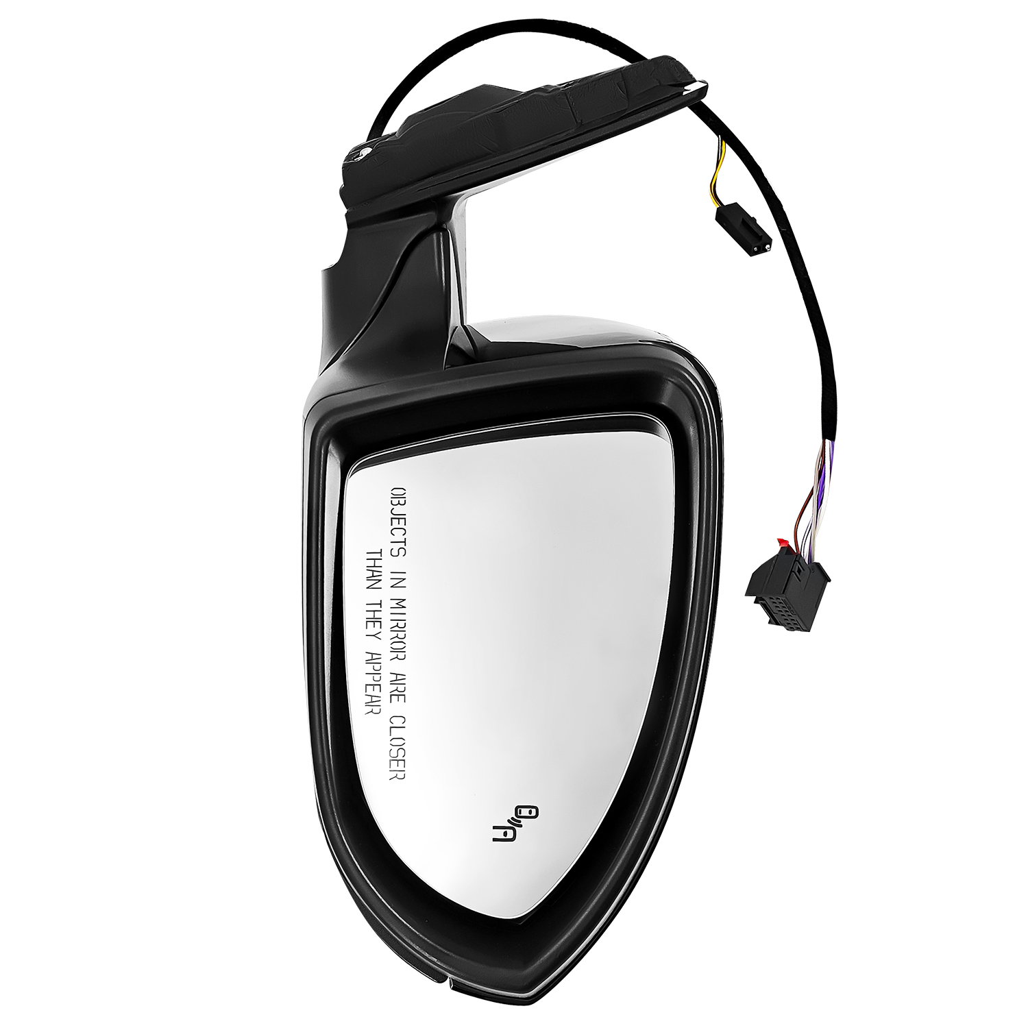 Black Right Passenger Side Power Mirror Fits for Volkswagen Jetta 2019-2023 w/Blind Spot Detection, Power Heated