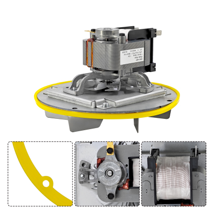 Combustion Exhaust Blower for Cleveland Iron Works PSBF66W, PS60W, PS130W Pellet Stoves, with Works Combustion Blower Gasket