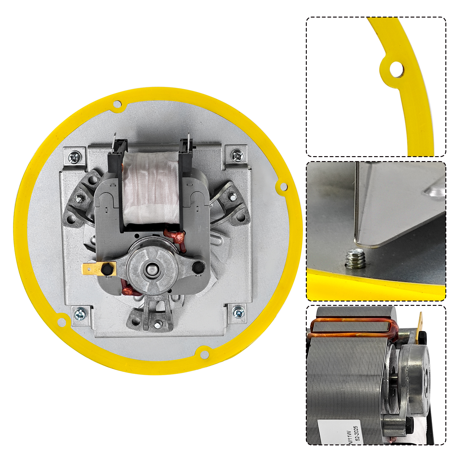 Combustion Exhaust Blower for Cleveland Iron Works PSBF66W, PS60W, PS130W Pellet Stoves, with Works Combustion Blower Gasket