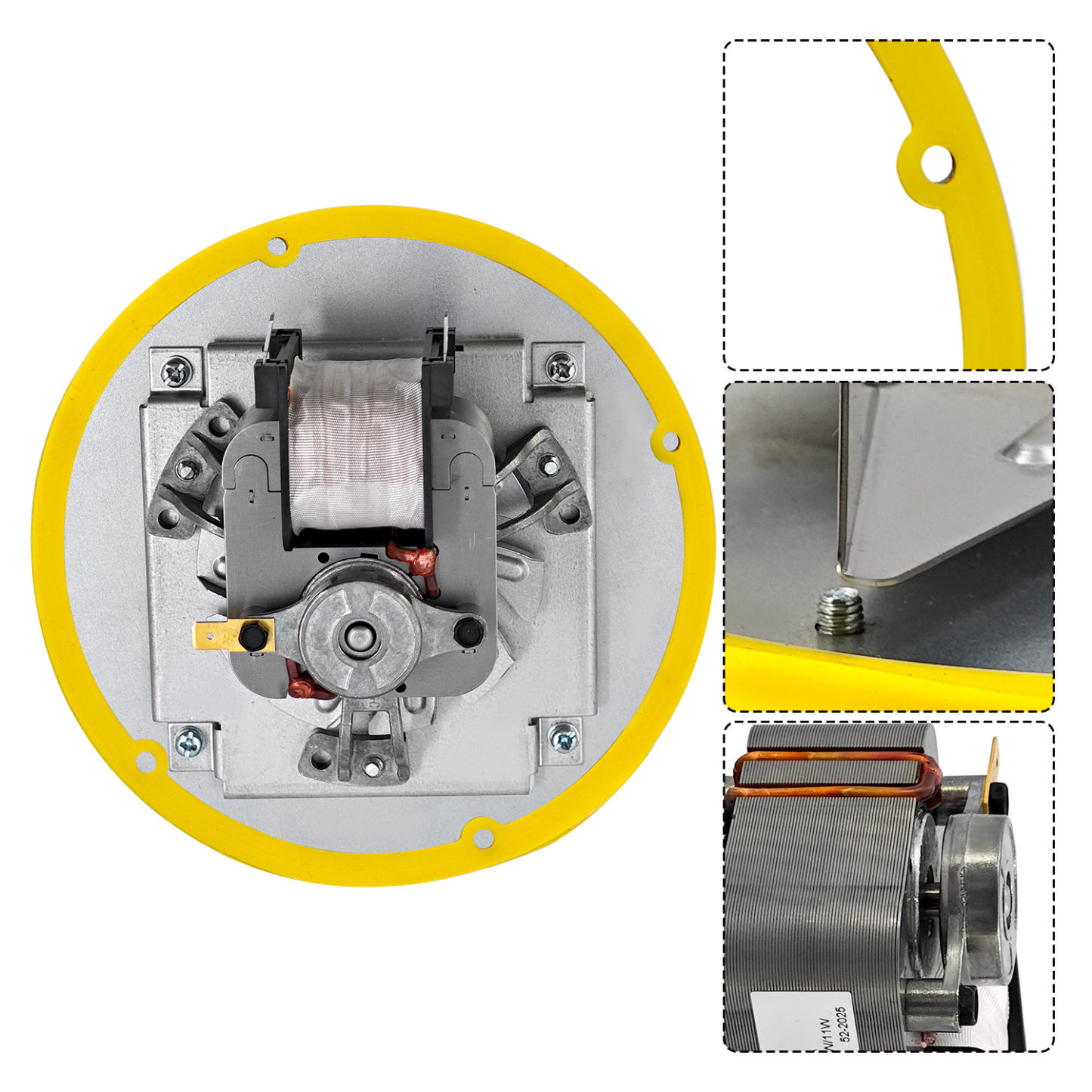 Combustion Exhaust Blower for Cleveland Iron Works PSBF66W, PS60W, PS130W Pellet Stoves, with Works Combustion Blower Gasket