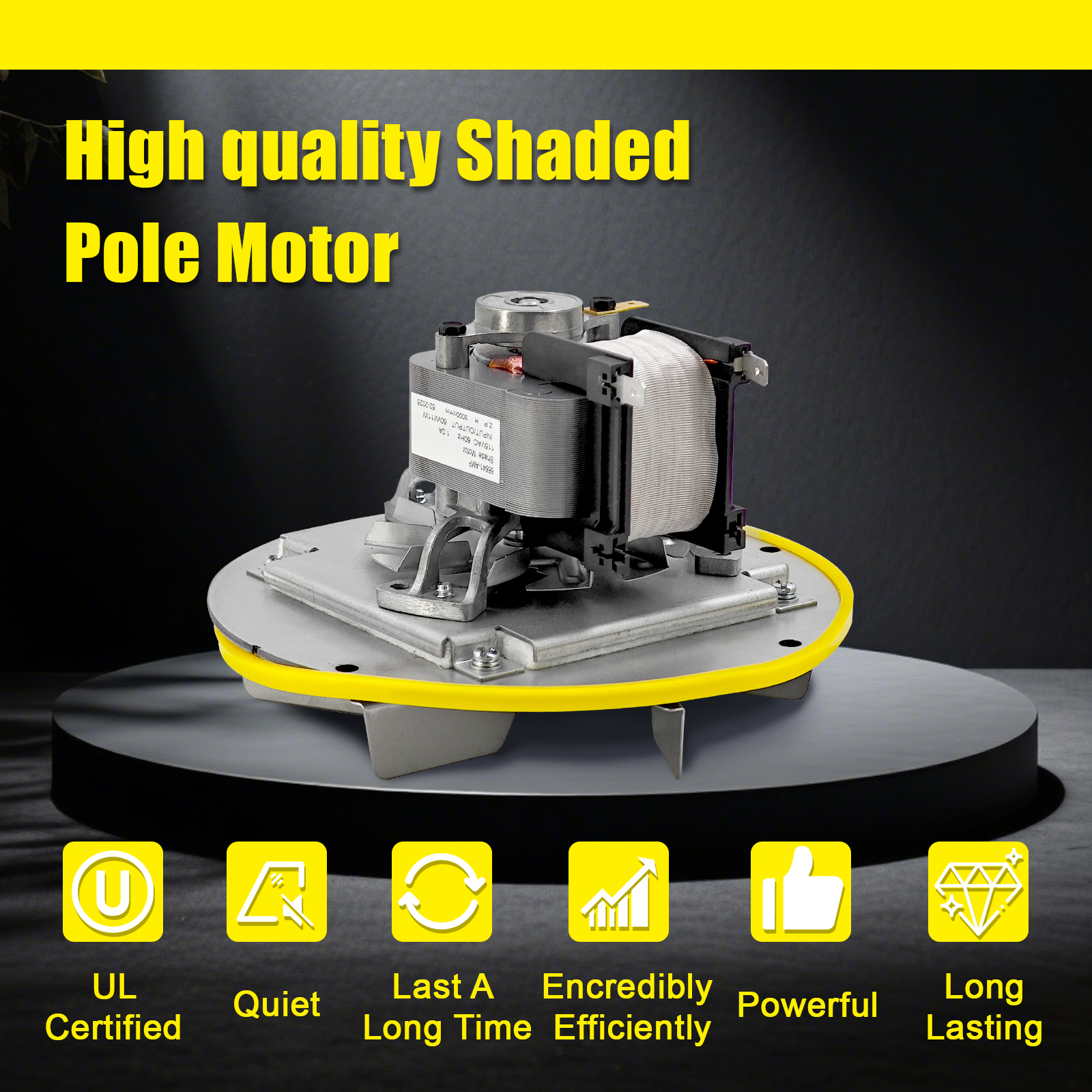 Combustion Exhaust Blower for Cleveland Iron Works PSBF66W, PS60W, PS130W Pellet Stoves, with Works Combustion Blower Gasket