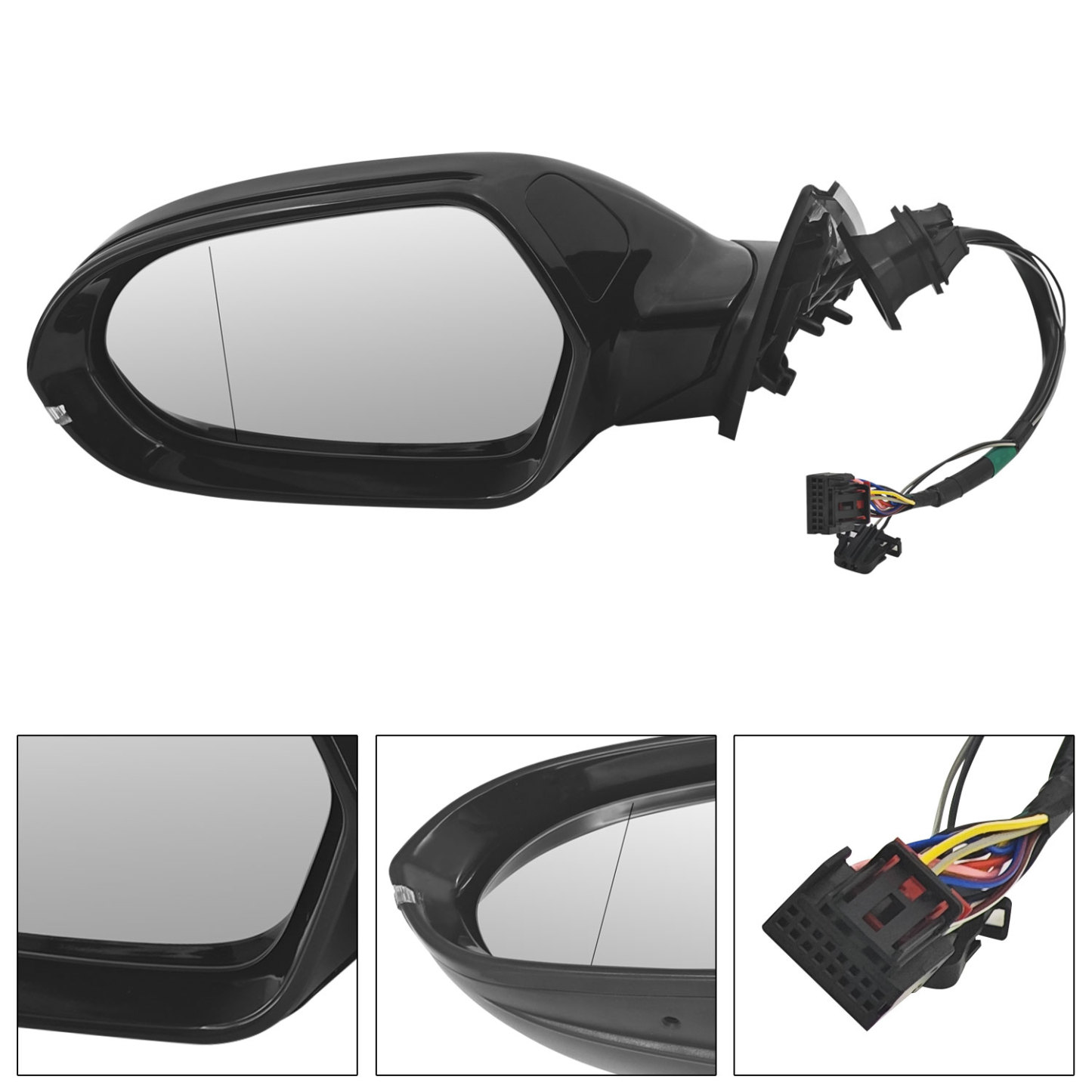 16 PINS Left Driver Side Power Mirror Fits for Audi A6 S6 2013-2018, A6/A6 Quattro 2012 With LCA, Power Folding, Glass Heated, Turn Signal Light, Memory Function