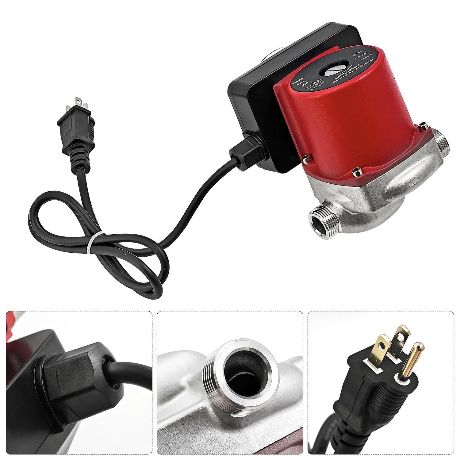 Hot Water Circulator Pump 1/2 Hp 115V 3 Speed Stainless Steel for Grundfos UP15-29SUC/TLC for House Heating System, Boiler, Solar Heater & Hydronic Radiant Heating #59896777 
