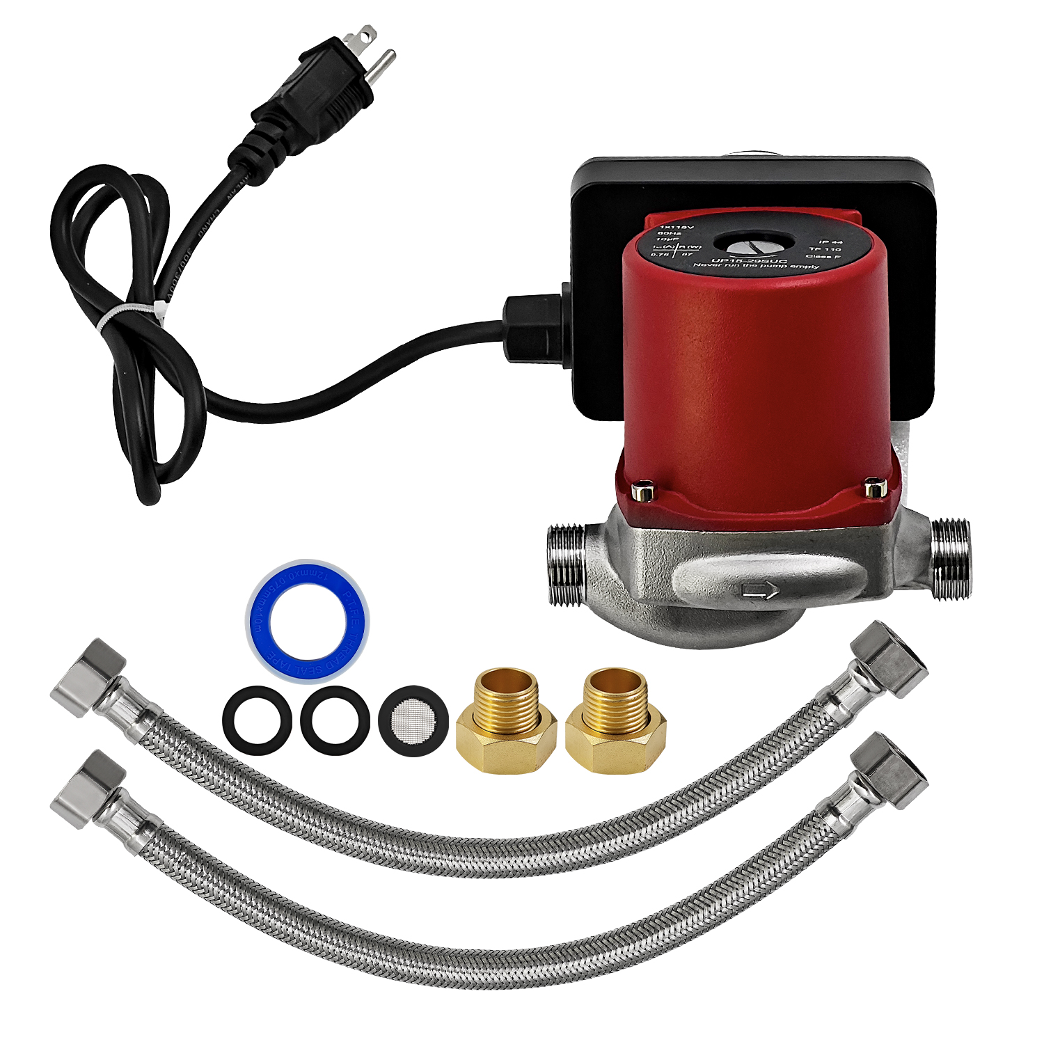 Hot Water Circulator Pump 1/2 Hp 115V 3 Speed Stainless Steel for Grundfos UP15-29SUC/TLC for House Heating System, Boiler, Solar Heater & Hydronic Radiant Heating #59896777 