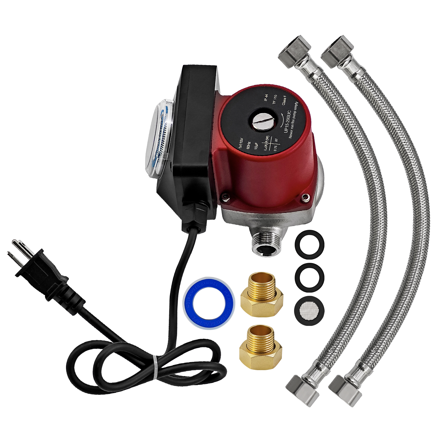 Hot Water Circulator Pump 1/2 Hp 115V 3 Speed Stainless Steel for Grundfos UP15-29SUC/TLC for House Heating System, Boiler, Solar Heater & Hydronic Radiant Heating #59896777 