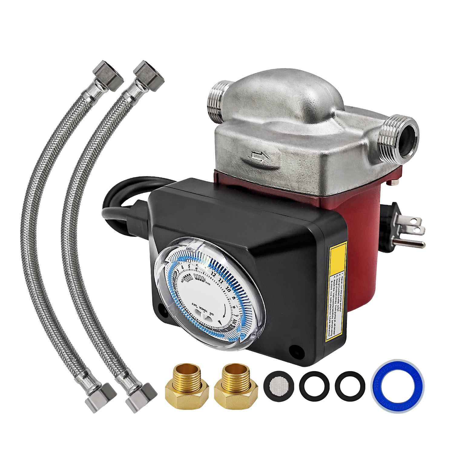Hot Water Circulator Pump 1/2 Hp 115V 3 Speed Stainless Steel for Grundfos UP15-29SUC/TLC for House Heating System, Boiler, Solar Heater & Hydronic Radiant Heating #59896777 