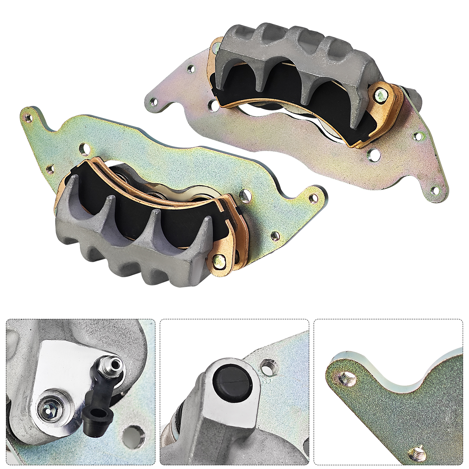 Front Left & Right Brake Caliper w/Sintered Pads Fits for Polaris SxS RZR-Turbo RZR-PRO-XP General-XP-4-1000 2016-2022