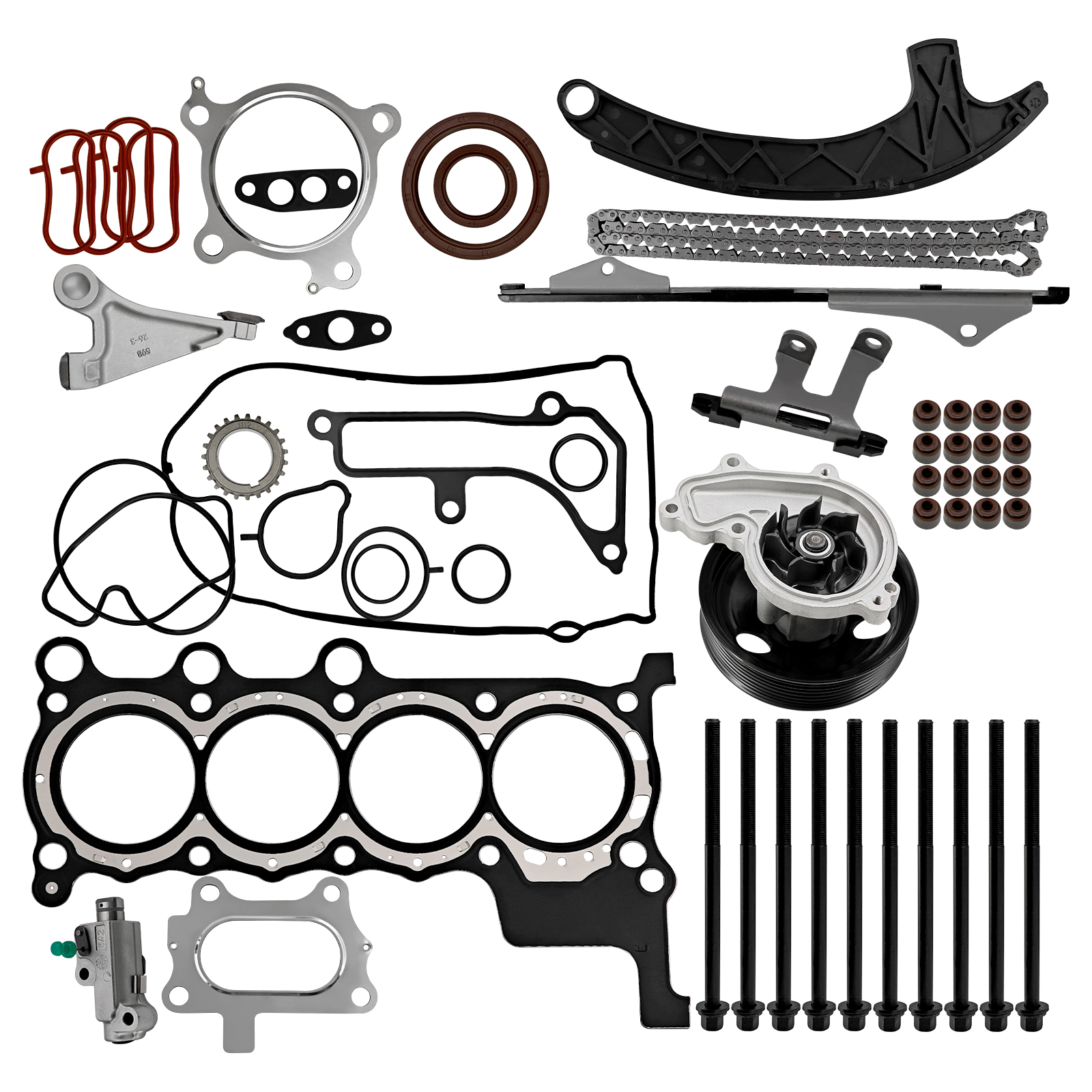 Engine Timing Chain Kit w/Head Gasket Water Pump Fits for Honda Civic CR-V 1.5L 2016-2020