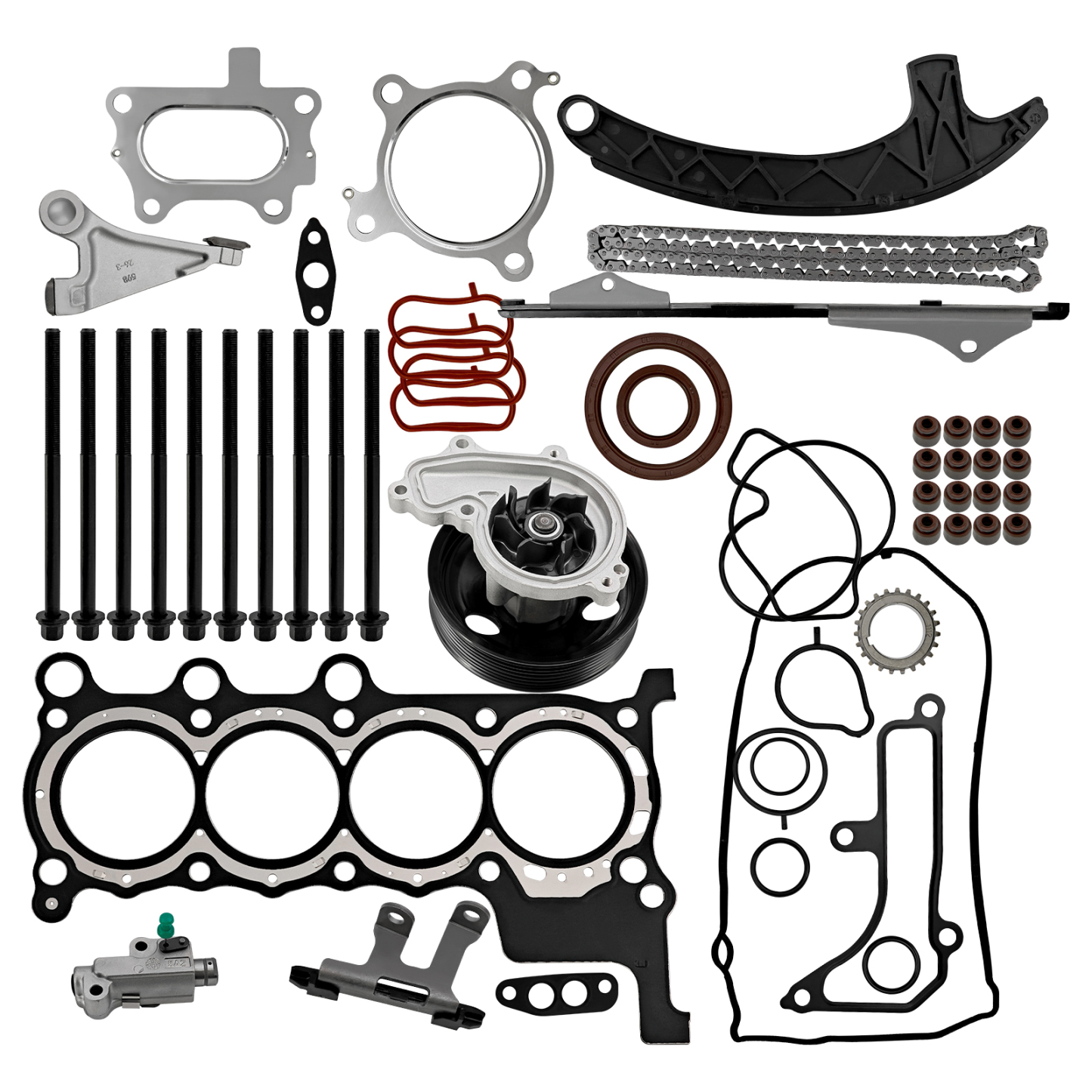 Engine Timing Chain Kit w/Head Gasket Water Pump Fits for Honda Civic CR-V 1.5L 2016-2020