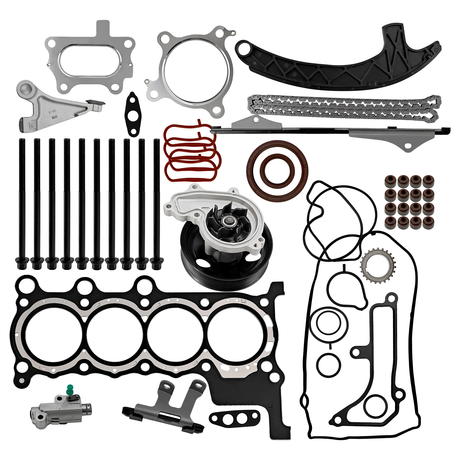 Engine Timing Chain Kit w/Head Gasket Water Pump Fits for Honda Civic CR-V 1.5L 2016-2020