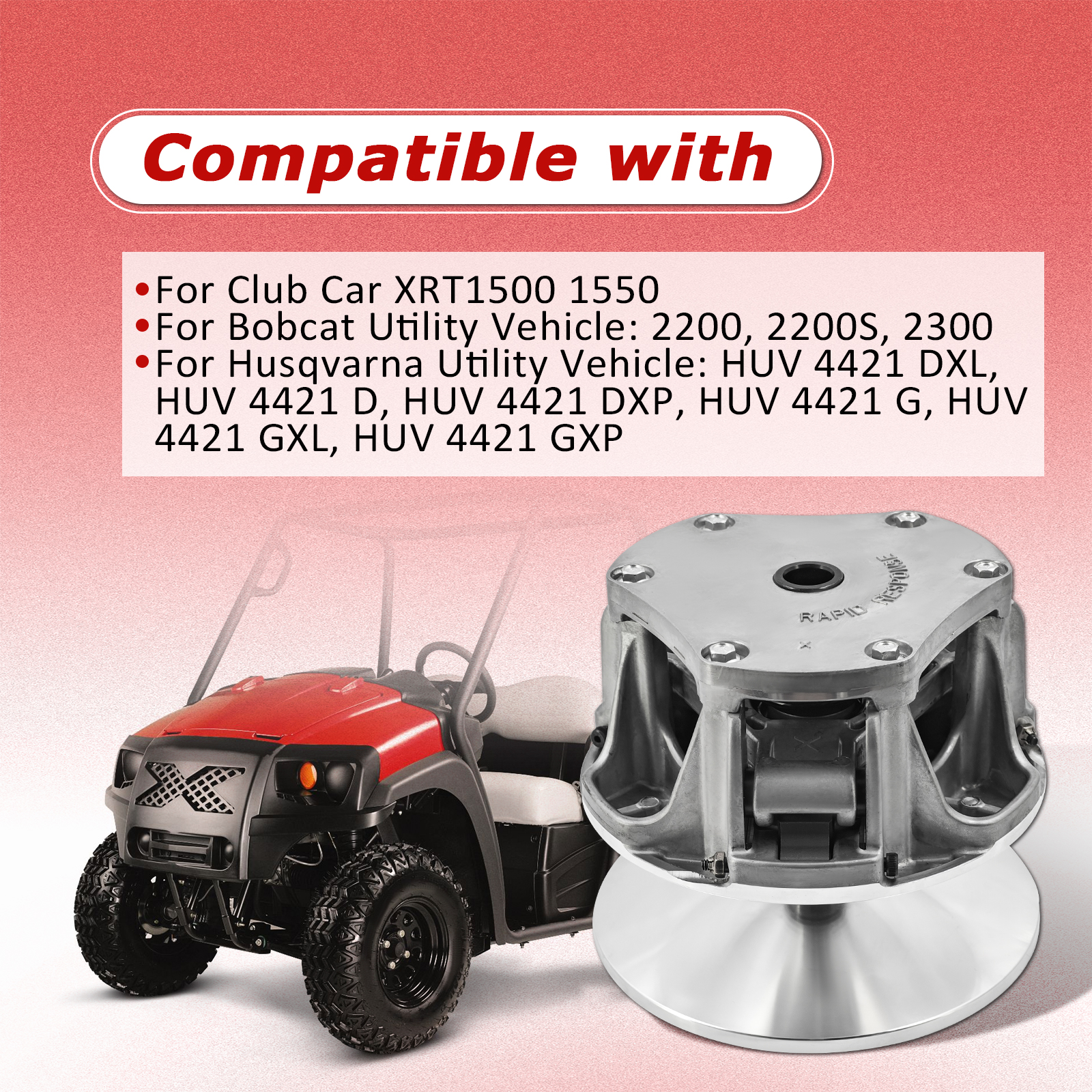 Drive Clutch Fits for Club Car DSL XRT 1500 1550 fit for Bobcat 2200 2200S 2300 fit for Husqvarna HUV4421DXL HUV4421DXP