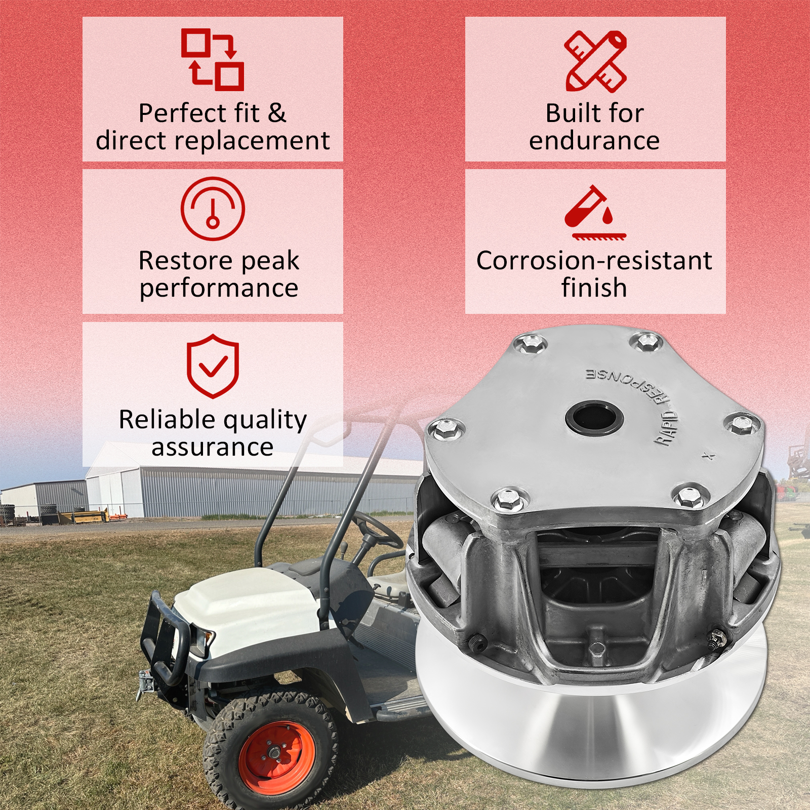 Drive Clutch Fits for Club Car DSL XRT 1500 1550 fit for Bobcat 2200 2200S 2300 fit for Husqvarna HUV4421DXL HUV4421DXP