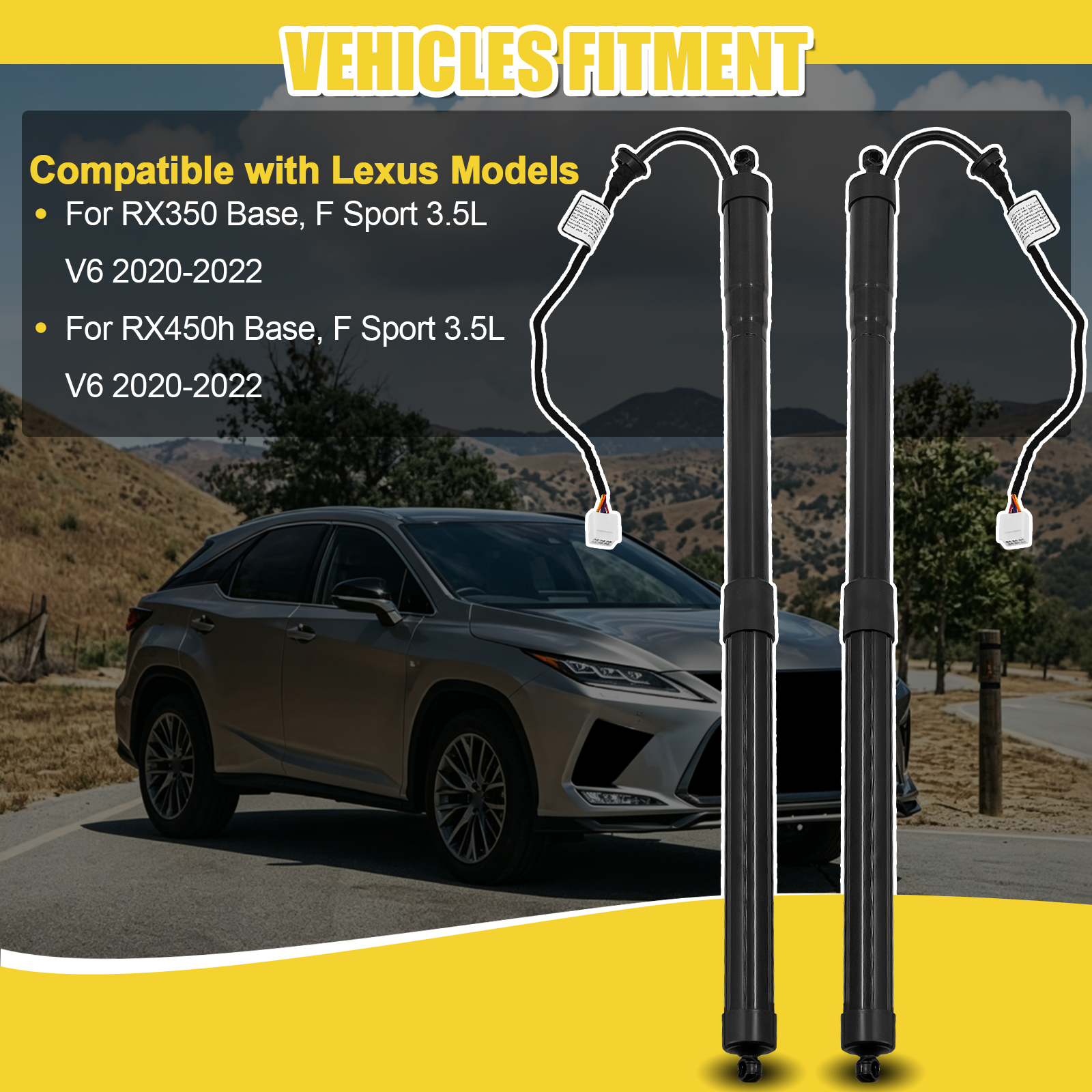 Rear Left & Right Tailgate Power Hatch Lift Support Shock Strut Fits for Lexus RX350 RX450h 2020-2022 #689200E060