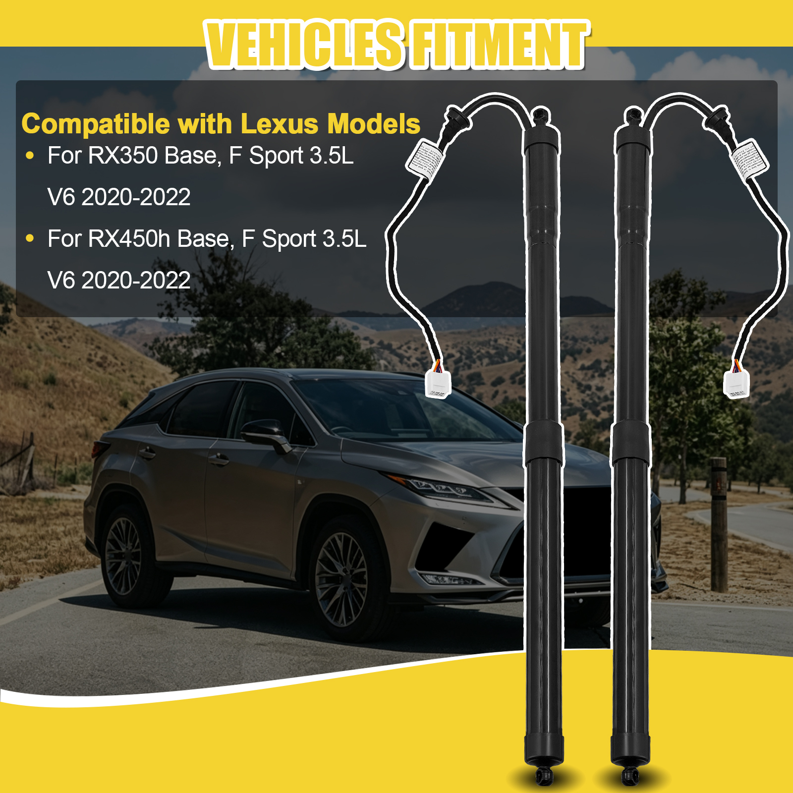 Rear Left & Right Tailgate Power Hatch Lift Support Shock Strut Fits for Lexus RX350 RX450h 2020-2022 #689200E060