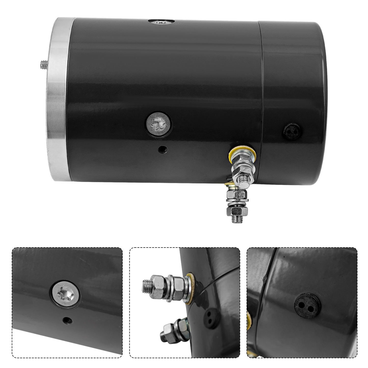 1245-18 Electric Motor Fits for Hydraulic Pumps, 12V DC, 1.6 KW with 2 Terminals 9 Teeth