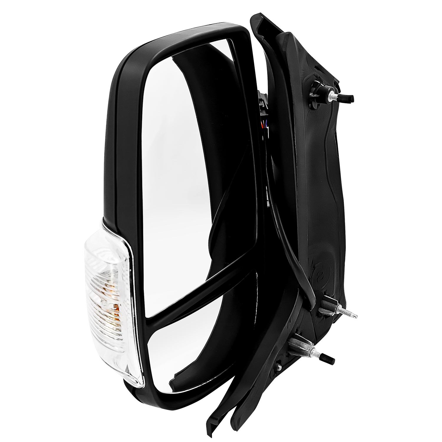 Left Driver Side Tow Mirror Fits for Ford Transit 150 250 350 2018-2019 Support Power Folding Power Heated Adjust with Turn Signal Light Short Arm