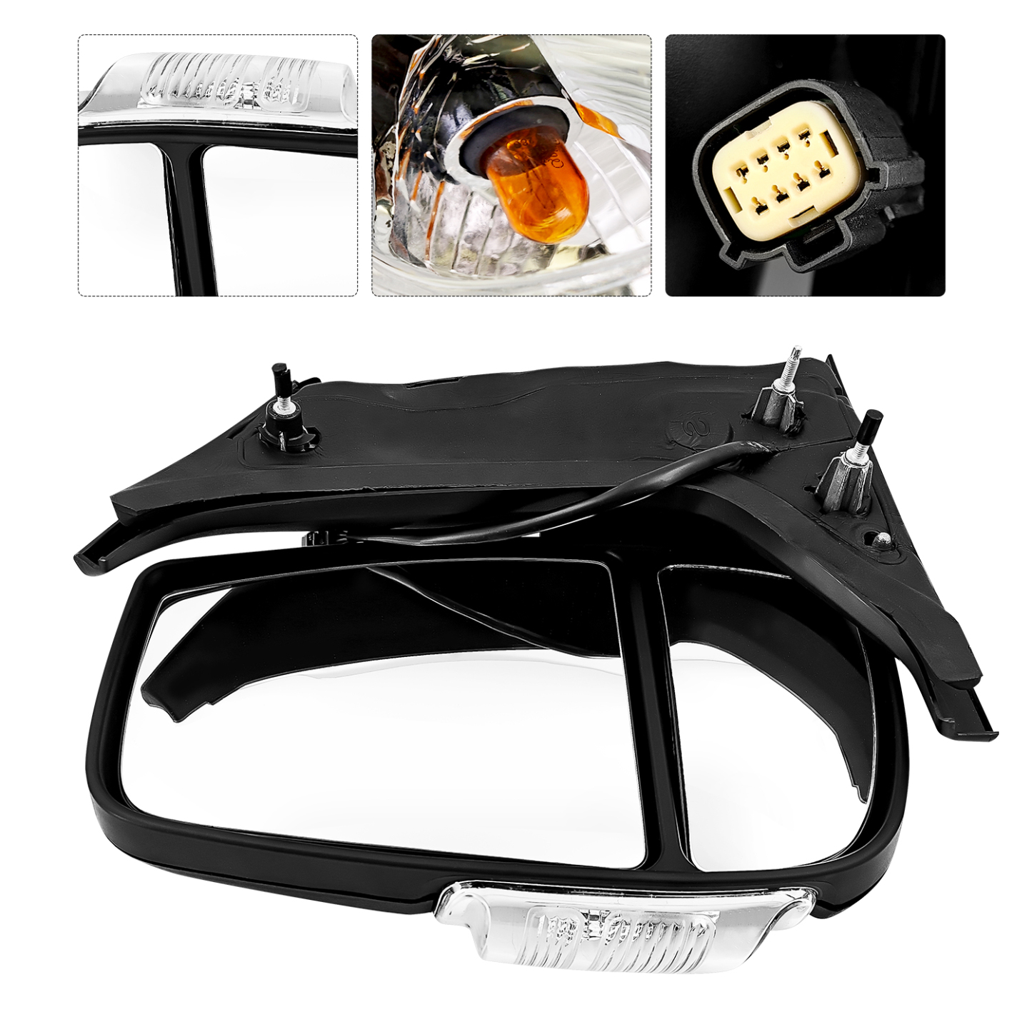 Left Driver Side Tow Mirror Fits for Ford Transit 150 250 350 2018-2019 Support Power Folding Power Heated Adjust with Turn Signal Light Short Arm