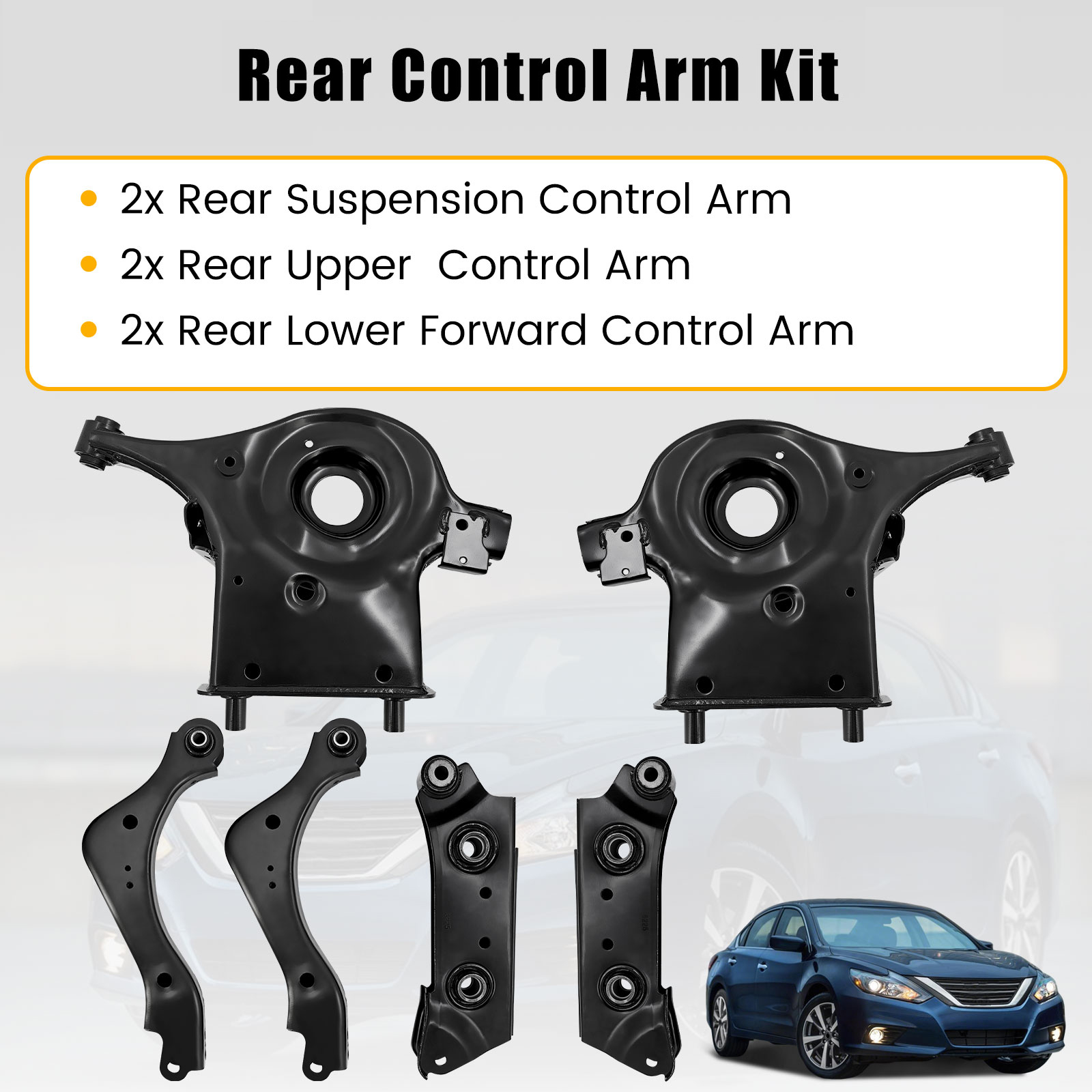 Rear Control Arm kit w/Rear Bar Stabilizer Link Fits for Nissan Altima 2.5L 3.5L 2013-2018, Maxima 3.5L 2016-2018