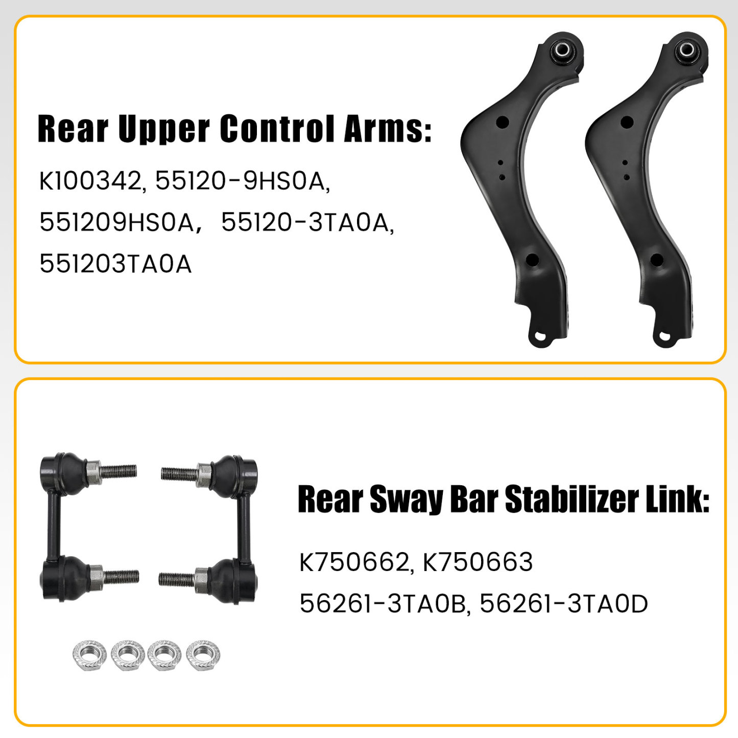 Rear Control Arm kit w/Rear Bar Stabilizer Link Fits for Nissan Altima 2.5L 3.5L 2013-2018, Maxima 3.5L 2016-2018