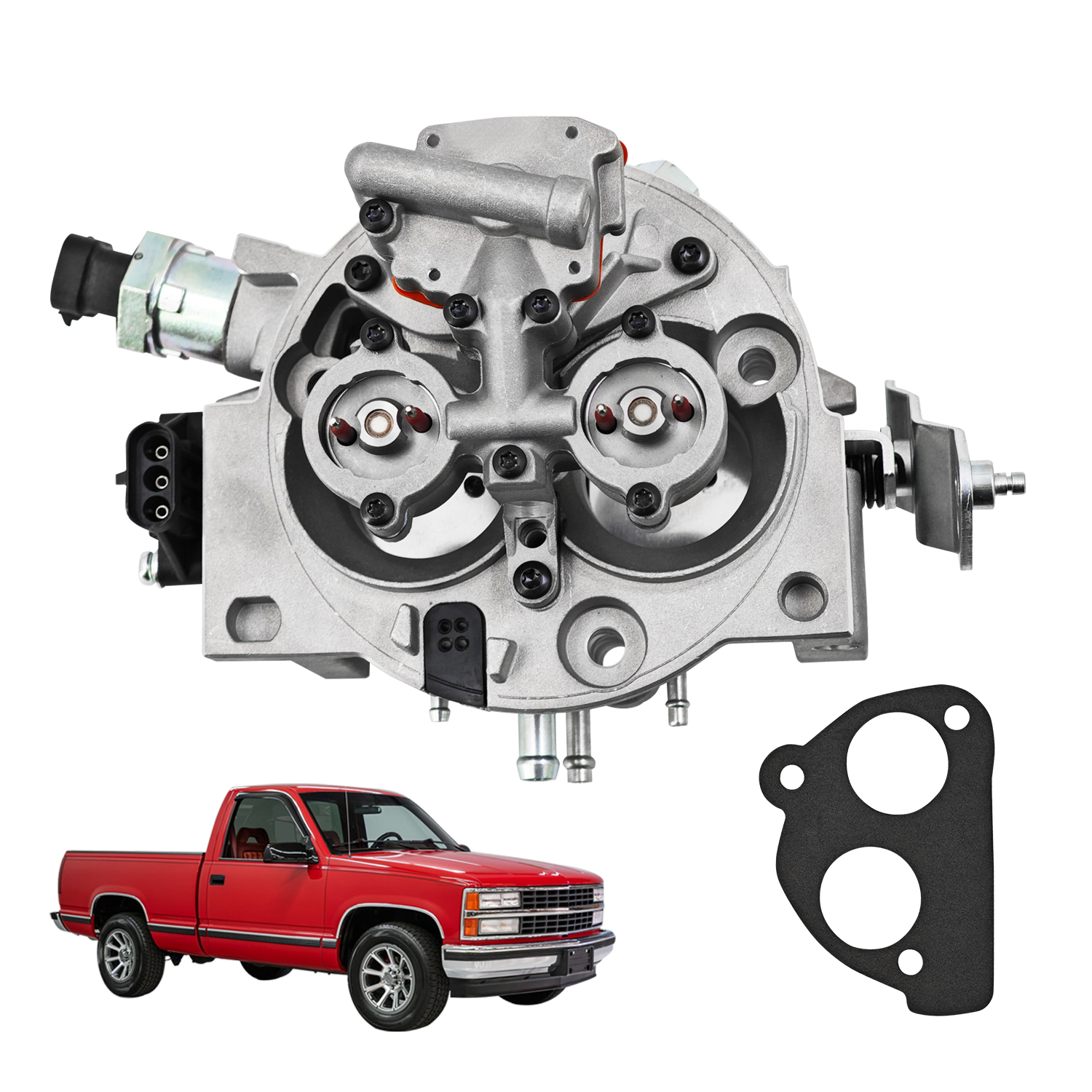 Throttle Body with Fuel Injector Compatible with Chevy & GMC 350 5.7L C1500 C2500 K1500 K2500 Suburban Tahoe Silverado 1987-1990