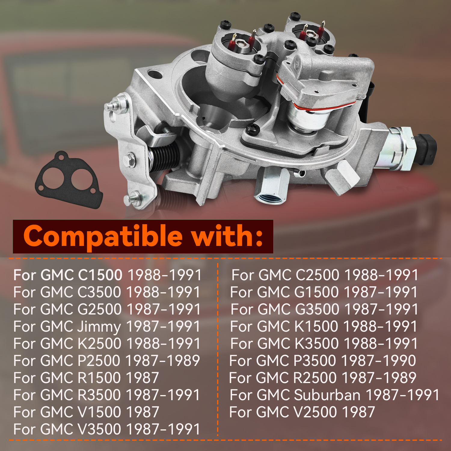 Throttle Body with Fuel Injector Compatible with Chevy & GMC 350 5.7L C1500 C2500 K1500 K2500 Suburban Tahoe Silverado 1987-1990