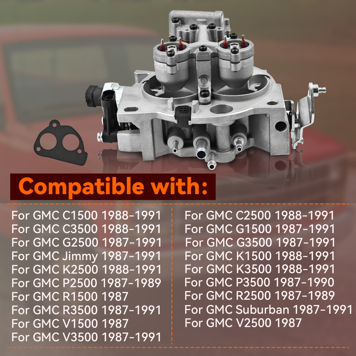 Throttle Body with Fuel Injector Compatible with Chevy & GMC 350 5.7L C1500 C2500 K1500 K2500 Suburban Tahoe Silverado 1987-1990