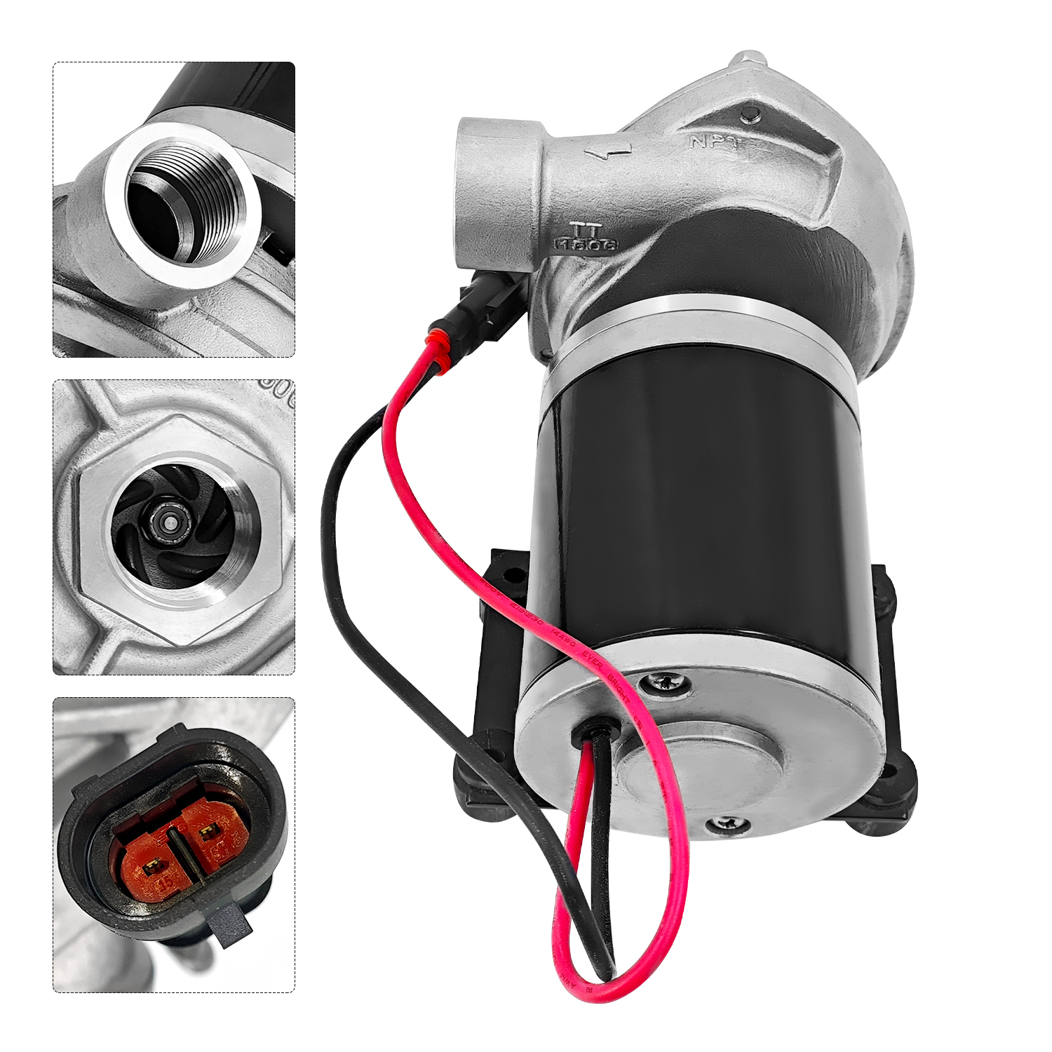 12V Low Pressure Marine Centrifugal Pump for Jabsco Cyclone for Marine & RV 29 GPM Stainless Steel Electric Water Pump Use Can Handles Fresh/Salt Water & Antifreeze