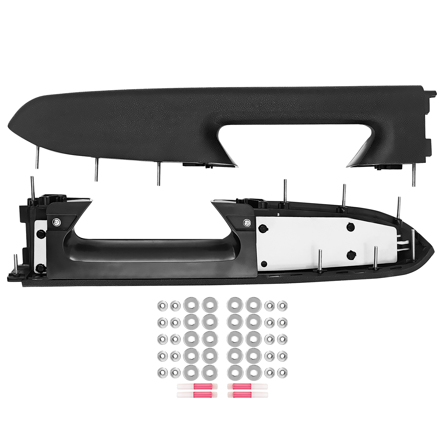 Black Front Left & Right Door Panel Armrest Repair Kit Fits for Chevy Silverado for GMC Sierra 1500 2500HD 3500HD 2010-2014 wi/Release Handle Below Armrest