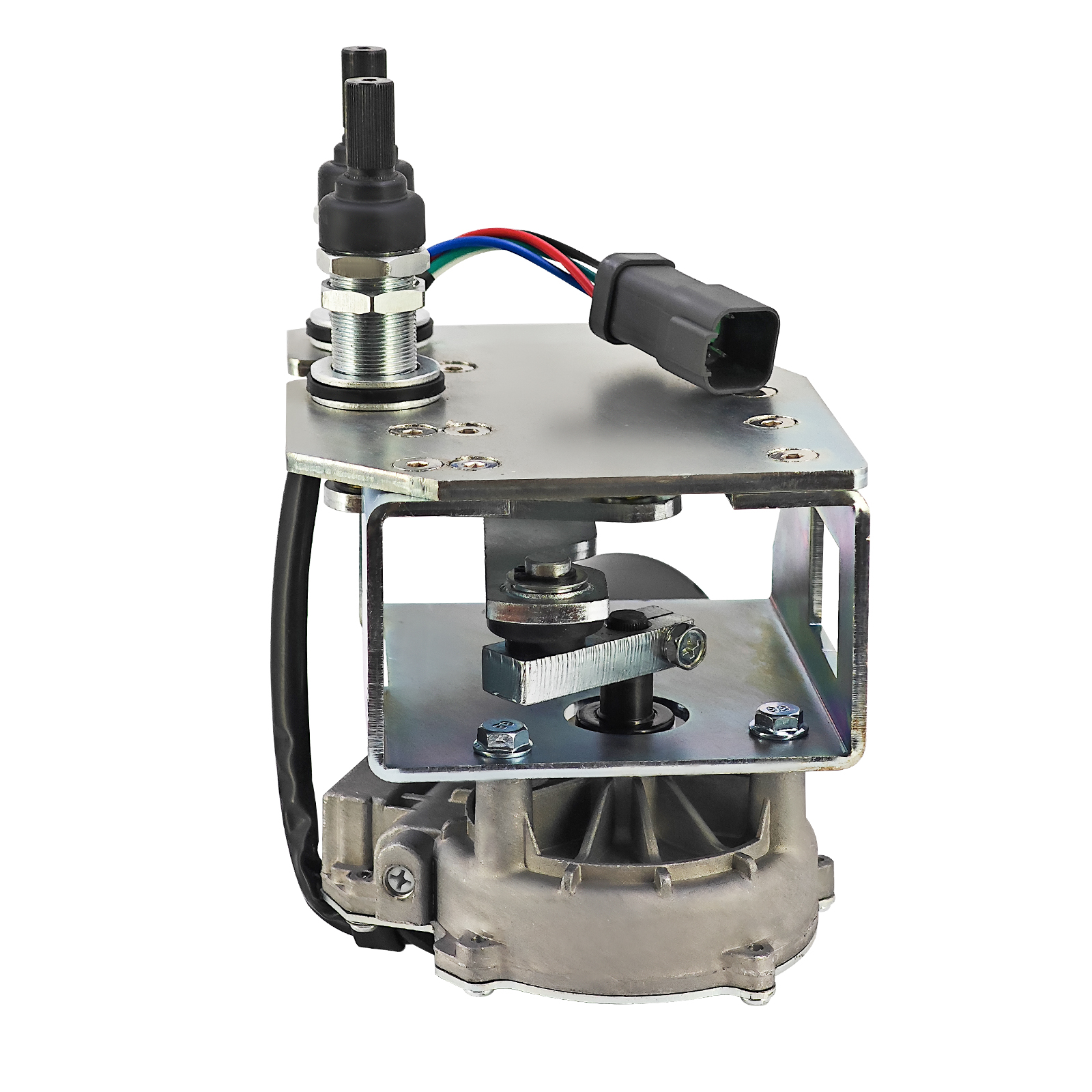 Windshield Wiper Motor Assembly for Caterpillar Cat 938K 938M 924K 926M 930K 930M Wheel Loaders, Includes Caps & Hardware